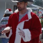 Warren Christie A Royal Montana Christmas 2025 red Santa velvet coat