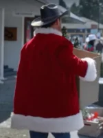 Warren Christie A Royal Montana Christmas 2025 festive red coat