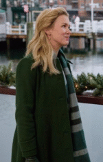 Ella A Newport Christmas 2025 green woolen coat