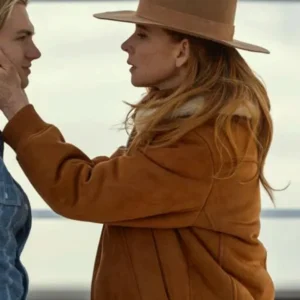 Sarah Rafferty My Life with the Walter Boys stylish brown jacket