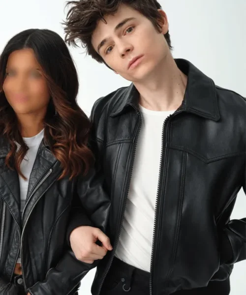 Ashby Gentry in My Life with the Walter Boys leather outerwear jacket