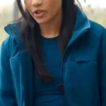 Jackie Howard My Life with the Walter Boys blue fleece cropped jacket