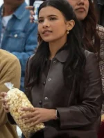Nikki Rodriguez My Life with the Walter Boys brown leather jacket