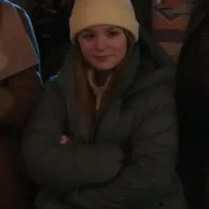 Alix West Lefler My Life with the Walter Boys grey puffer hooded jacket