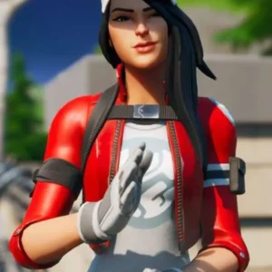 Remedy Fortnite red cropped jacket