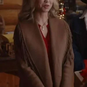 Fiona Gubelmann A Royal Montana Christmas 2025 classic brown coat