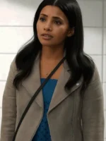 Jackie Howard My Life with the Walter Boys grey biker suede leather jacket