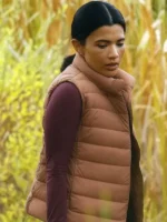 Jackie Howard My Life with the Walter Boys brown parachute puffer vest