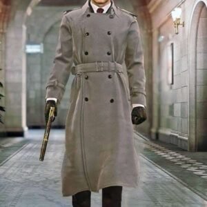 Agent 47 in Hitman 2 Silent Assassin grey double breasted cotton coat