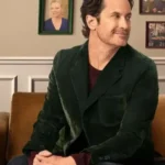 Oliver Hudson A Merry Little Ex-Mas 2025 green leather blazer