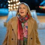 Alicia Silverstone A Merry Little Ex-Mas 2025 stylish brown coat