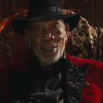 Morgan Freeman Now You See Me 2025 red velvet blazer