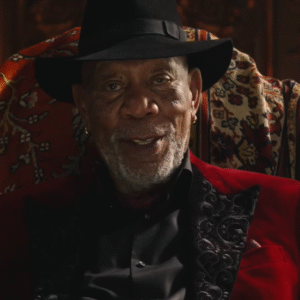 Morgan Freeman Now You See Me 2025 red velvet blazer