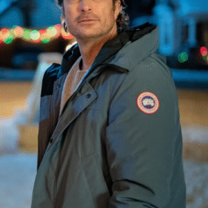 Oliver Hudson A Merry Little Ex-Mas 2025 gray Canada Goose parachute puffer jacket