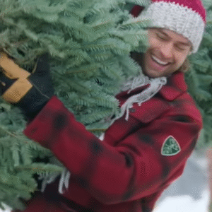 Pierson Fode A Merry Little Ex-Mas 2025 stylish red and black wool jacket