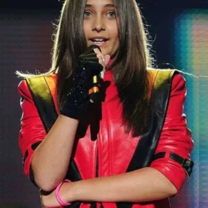 Paris Jackson MJ Tribute Concert red leather jacket