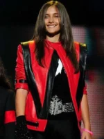 Paris Jackson Michael Jackson tribute red leather jacket