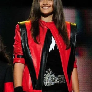 Paris Jackson Michael Jackson tribute red leather jacket