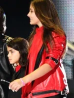 Paris Jackson MJ Tribute show red leather jacket