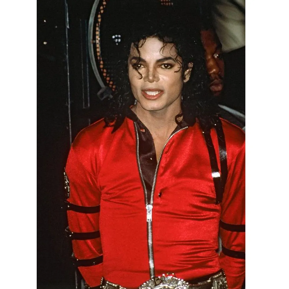 13 (1) Michael Jackson Bad World Tour red jacket
