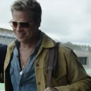 Sonny Hayes F1 The Movie brown leather jacket