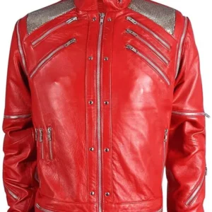 Beat It song Michael Jackson red leather jacket