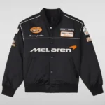 McLaren F1 black satin bomber jacket