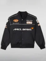 McLaren F1 black satin bomber jacket