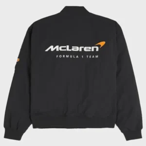 Formula 1 McLaren racing team black satin bomber jacket