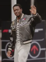 Joshua Pearce APXGP Formula 1 Movie black leather varsity jacket