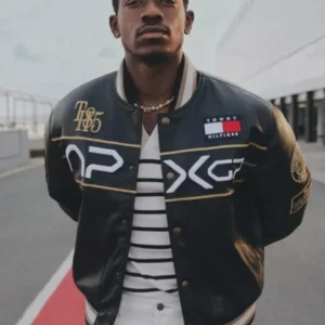 Damson Idris APXGP F1 Movie leather varsity jacket