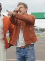 Brad Pitt Formula 1 Movie brown suede leather jacket