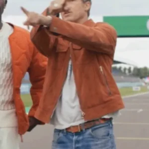 Brad Pitt Formula 1 Movie brown suede leather jacket