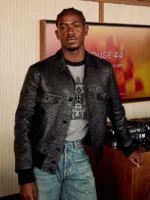 Damson Idris F1 The Movie black leather jacket