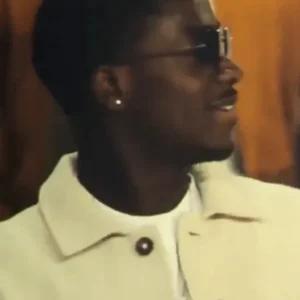 Joshua Pearce F1 The Movie white wool jacket