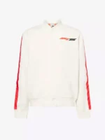 F1’s 75th Anniversary Classic embroidered white varsity jacket