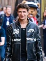 Lando Norris McLaren F1 black leather jacket