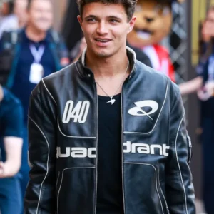 Lando Norris McLaren F1 black leather jacket