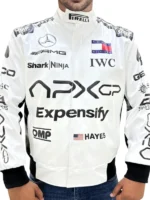 Brad Pitt F1 The Movie 2025 white APXGP racing jacket