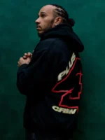 Lewis Hamilton FRD Silverstone Crew Formula 1 black hooded jacket