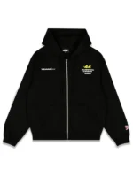 Lewis Hamilton Silverstone Crew F1 team black hooded jacket