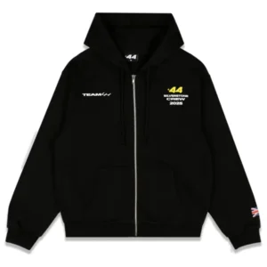 Lewis Hamilton Silverstone Crew F1 team black hooded jacket
