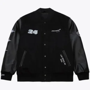 McLaren F1 black wool varsity jacket