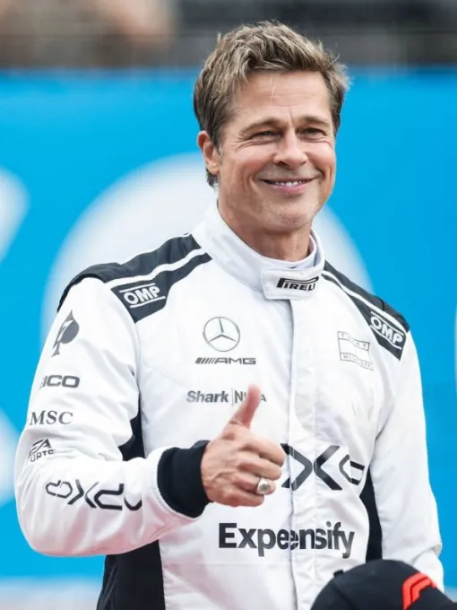 56 Brad Pitt Formula 1 Movie racer leather jacket