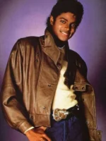 Classic Michael Jackson brown leather jacket