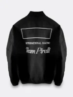 Pirelli Formula 1 racing Bianca Bustamante black bomber jacket